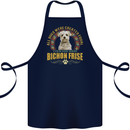 A Bichon Frise Dog Cotton Apron 100% Organic Navy Blue
