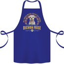 A Bichon Frise Dog Cotton Apron 100% Organic Royal Blue