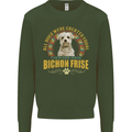 A Bichon Frise Dog Kids Sweatshirt Jumper Forest Green