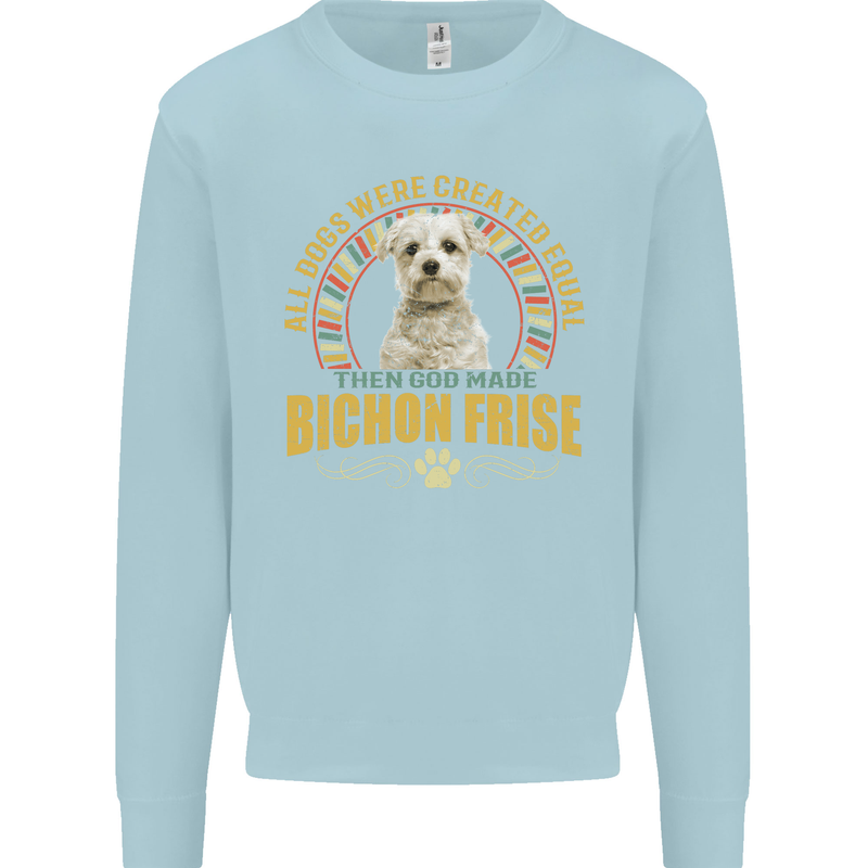 A Bichon Frise Dog Kids Sweatshirt Jumper Light Blue