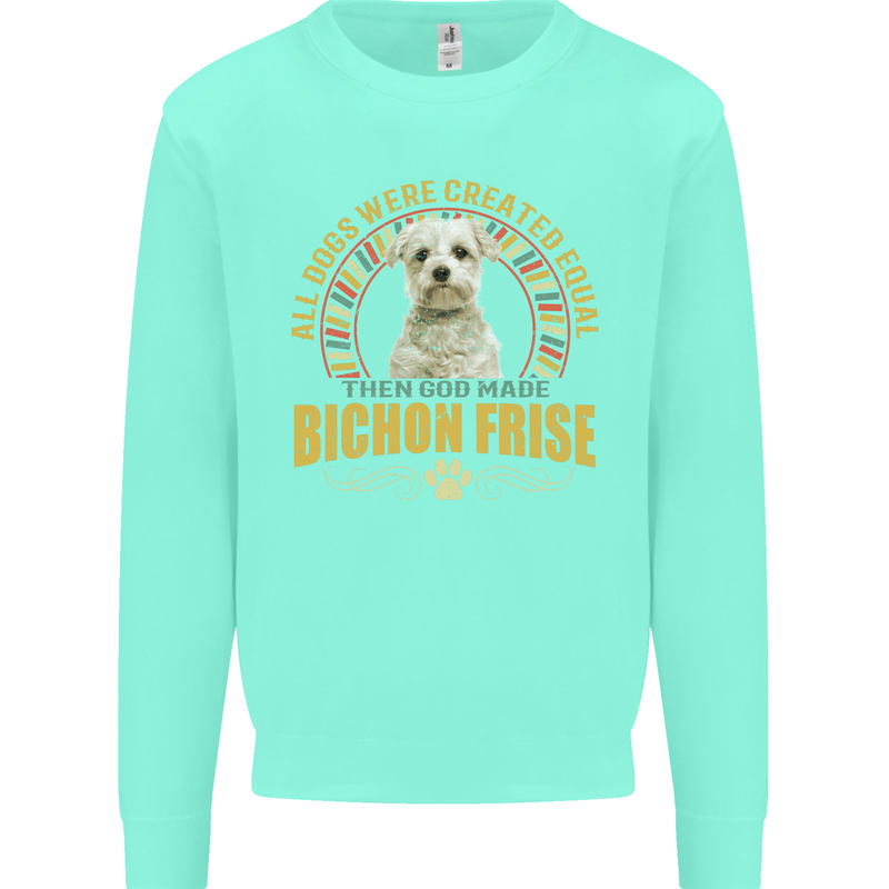 A Bichon Frise Dog Kids Sweatshirt Jumper Peppermint