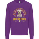 A Bichon Frise Dog Kids Sweatshirt Jumper Purple