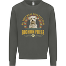 A Bichon Frise Dog Kids Sweatshirt Jumper Storm Grey