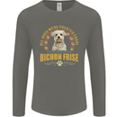 A Bichon Frise Dog Mens Long Sleeve T-Shirt Charcoal