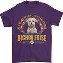 A Bichon Frise Dog Mens T-Shirt 100% Cotton Purple
