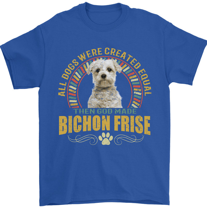 A Bichon Frise Dog Mens T-Shirt 100% Cotton Royal Blue