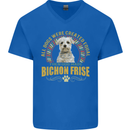 A Bichon Frise Dog Mens V-Neck Cotton T-Shirt Royal Blue