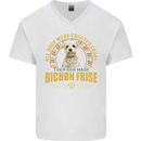 A Bichon Frise Dog Mens V-Neck Cotton T-Shirt White