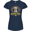 A Bichon Frise Dog Womens Petite Cut T-Shirt Navy Blue