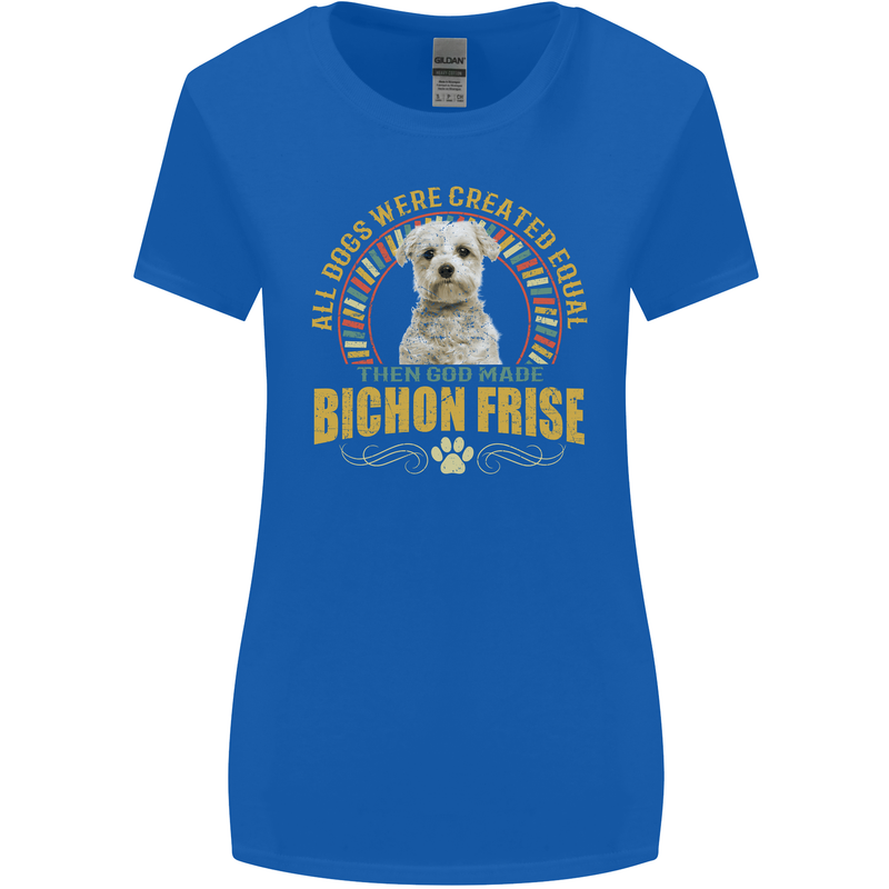 A Bichon Frise Dog Womens Wider Cut T-Shirt Royal Blue