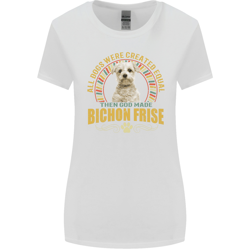 A Bichon Frise Dog Womens Wider Cut T-Shirt White