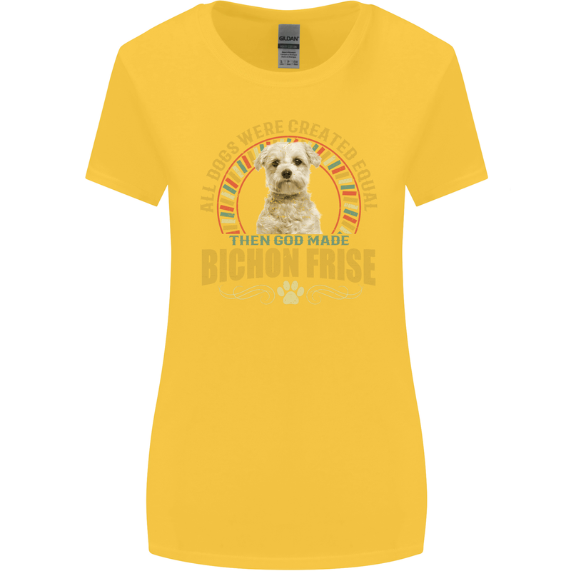 A Bichon Frise Dog Womens Wider Cut T-Shirt Yellow