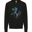 A Big Elephant Watercolour Kids Sweatshirt Jumper Black