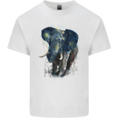 A Big Elephant Watercolour Mens Cotton T-Shirt Tee Top White