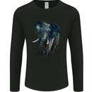 A Big Elephant Watercolour Mens Long Sleeve T-Shirt Black