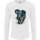 A Big Elephant Watercolour Mens Long Sleeve T-Shirt White