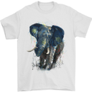 A Big Elephant Watercolour Mens T-Shirt Cotton Gildan White