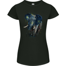 A Big Elephant Watercolour Womens Petite Cut T-Shirt Black