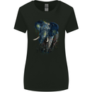 A Big Elephant Watercolour Womens Wider Cut T-Shirt Black