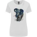 A Big Elephant Watercolour Womens Wider Cut T-Shirt White