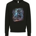 A Biker Skeleton on a Motorcycle Skull Mens Sweatshirt Jumper Black