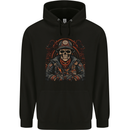 A Biker Skull Motorbike Motorcycle Chopper Mens 80% Cotton Hoodie Black