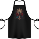 A Bird With a Gothic Vase and Roses Cotton Apron 100% Organic Black