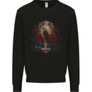 A Bird With a Gothic Vase and Roses Kids Sweatshirt Jumper Black