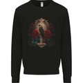 A Bird With a Gothic Vase and Roses Mens Sweatshirt Jumper Black