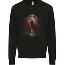 A Bird With a Gothic Vase and Roses Mens Sweatshirt Jumper Black