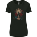 A Bird With a Gothic Vase and Roses Womens Wider Cut T-Shirt Black