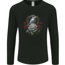 A Bird and Rose in Front of a Gothic Mirror Mens Long Sleeve T-Shirt Black