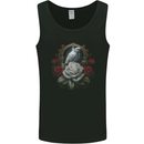 A Bird and Rose in Front of a Gothic Mirror Mens Vest Tank Top Black