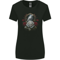 A Bird and Rose in Front of a Gothic Mirror Womens Wider Cut T-Shirt Black