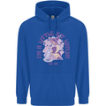 A Bit Witchy Funny Halloween Cat  Witch Childrens Kids Hoodie Royal Blue