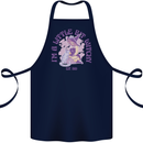 A Bit Witchy Funny Halloween Cat  Witch Cotton Apron 100% Organic Navy Blue