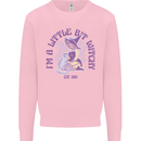 A Bit Witchy Funny Halloween Cat  Witch Kids Sweatshirt Jumper Light Pink