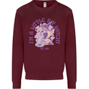 A Bit Witchy Funny Halloween Cat  Witch Kids Sweatshirt Jumper Maroon