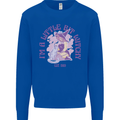 A Bit Witchy Funny Halloween Cat  Witch Kids Sweatshirt Jumper Royal Blue