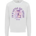 A Bit Witchy Funny Halloween Cat  Witch Kids Sweatshirt Jumper White