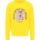 A Bit Witchy Funny Halloween Cat  Witch Kids Sweatshirt Jumper Yellow