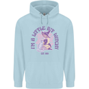 A Bit Witchy Funny Halloween Cat  Witch Mens 80% Cotton Hoodie Light Blue