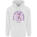 A Bit Witchy Funny Halloween Cat  Witch Mens 80% Cotton Hoodie White