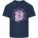 A Bit Witchy Funny Halloween Cat  Witch Mens Cotton T-Shirt Tee Top Navy Blue