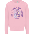 A Bit Witchy Funny Halloween Cat  Witch Mens Sweatshirt Jumper Light Pink