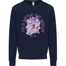 A Bit Witchy Funny Halloween Cat  Witch Mens Sweatshirt Jumper Navy Blue