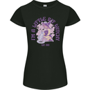 A Bit Witchy Funny Halloween Cat  Witch Womens Petite Cut T-Shirt Black