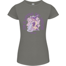 A Bit Witchy Funny Halloween Cat  Witch Womens Petite Cut T-Shirt Charcoal