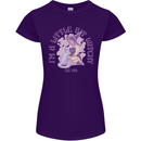A Bit Witchy Funny Halloween Cat  Witch Womens Petite Cut T-Shirt Purple