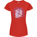 A Bit Witchy Funny Halloween Cat  Witch Womens Petite Cut T-Shirt Red